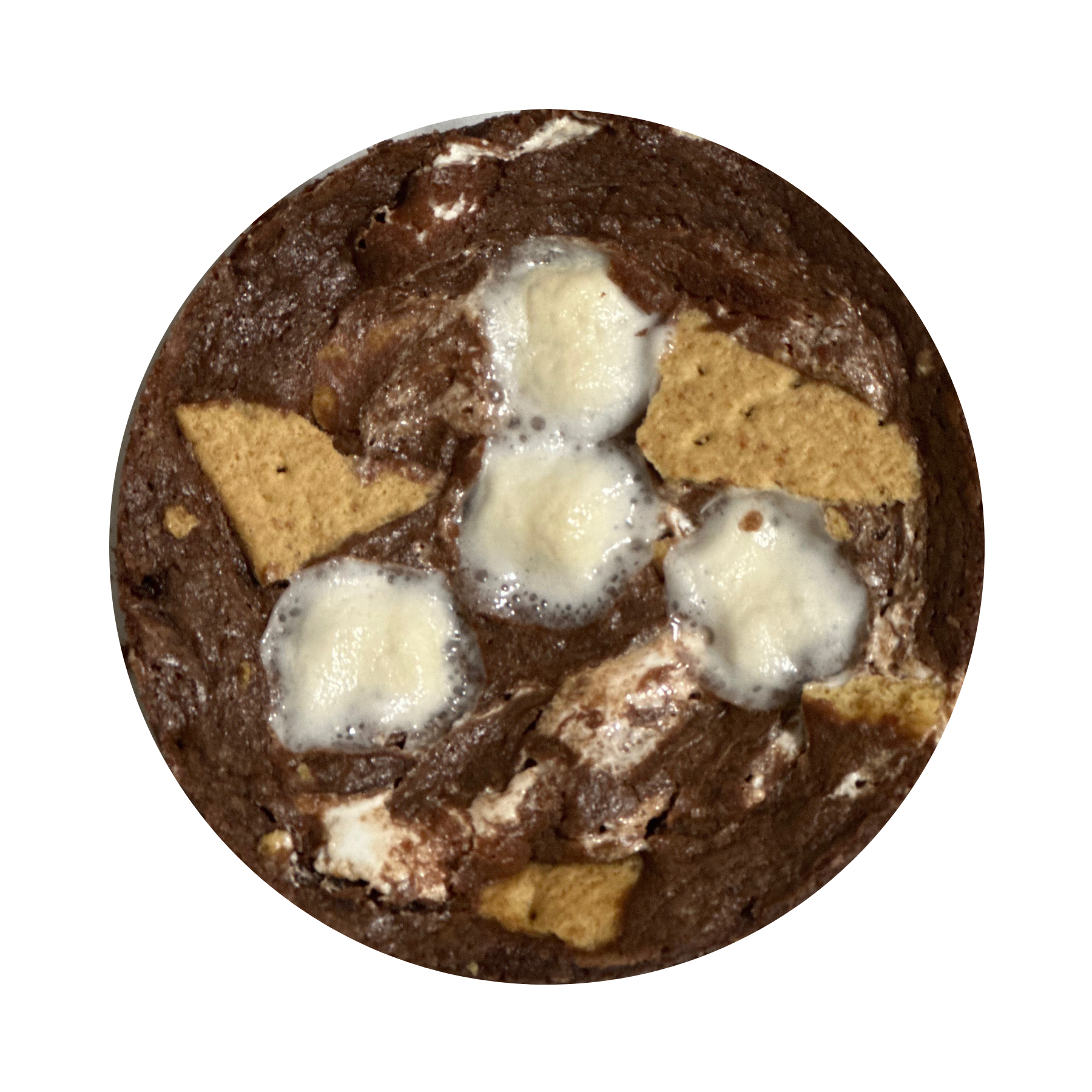 chocolate brownie with marshmallow and graham cracker